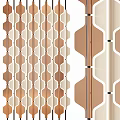 Modern Decorative Room Divider With Beige Copper Geometric Wave Pattern For Home Interior 3d model