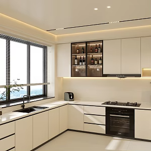 Cream wind kitchen 3d model
