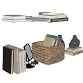 Books Books Bamboo Basket Bamboo Basket Ornaments Artwork 3d model