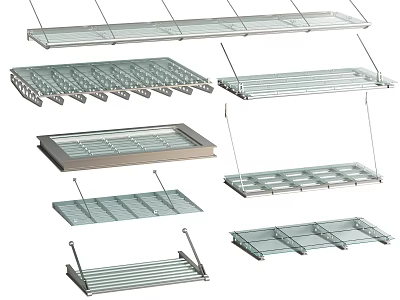 Various Metal Sunshade Canopy Designs Featuring Different Structures For Outdoor Use 3d model