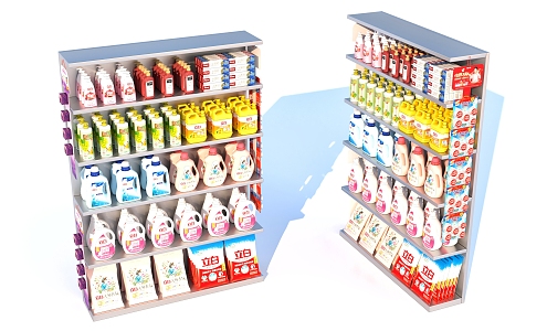 Washing powder laundry detergent shelf advertising rack supermarket goods 3d model