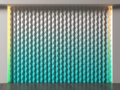 Modern Interior Wall Panel With Gradient Color And Geometric Patterns 3d model