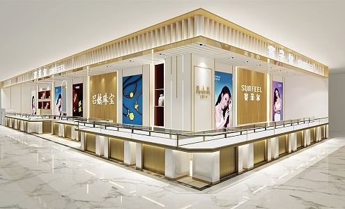 Modern Jewelry Store Gold Store 3d model