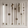 Modern Wall Lamps Design With Metal Rods Circular Accents And White Frame