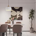 Modern Living and Dining Area Interior With Spacious Layout Sofa TV Wall and City View