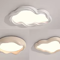 Modern Cloud Shaped Ceiling Lights in White and Beige for Home Bedroom Decor 3d model