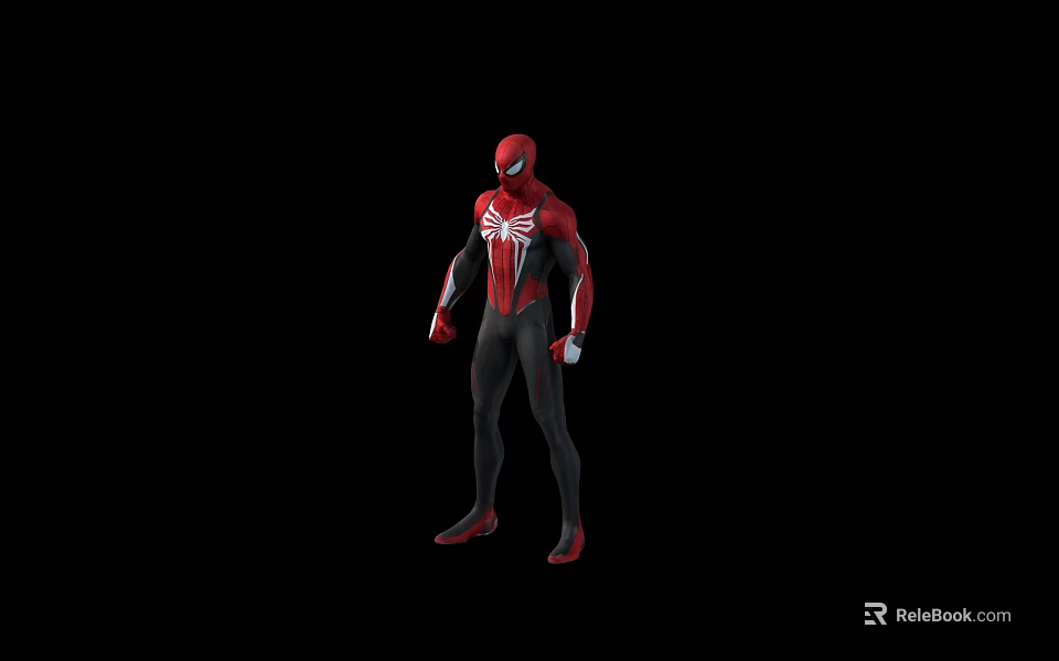 SpiderMan Game and Movie Character in Red Black Suit With White Spider Logo 3d model