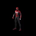 SpiderMan Game and Movie Character in Red Black Suit With White Spider Logo 3d model
