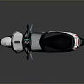 Modern Electric Scooter With White Gray Body Black Seat Red Taillight And Mirrors