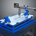 Blue Industrial Workbench Machine With Digital Display And Metal Frame For Precision Machining 3d model