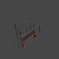 Medieval weapons and weapon racks 3d model