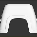 White Plastic Stool Featuring Simple Curved Design And Stable Base For Home Use 3d model