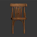 Wooden Leisure Chair With Carved Seat Pattern And Vertical Slat Backrest Design