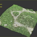 Natural Scenic Landscape Pattern on Stone Surface With Deep Blue Gray White and Gold Textures