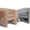 Stylish Modern Single Sofa in Pink and Gray with Unique Leg Design for Interior Decor