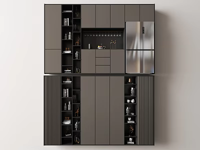 Modern Wine Cabinet With Sleek Design And Storage Shelves For Home Bar 3d model