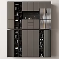 Modern Wine Cabinet With Sleek Design And Storage Shelves For Home Bar