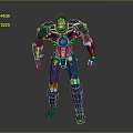 Game Movie Character Detailed Blue Mech Warrior With Mechanical Armor And Glowing Core