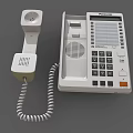 Desktop Landline Telephone With Handset Coiled Cord Numeric Keypad Display Screen And Function Buttons 3d model