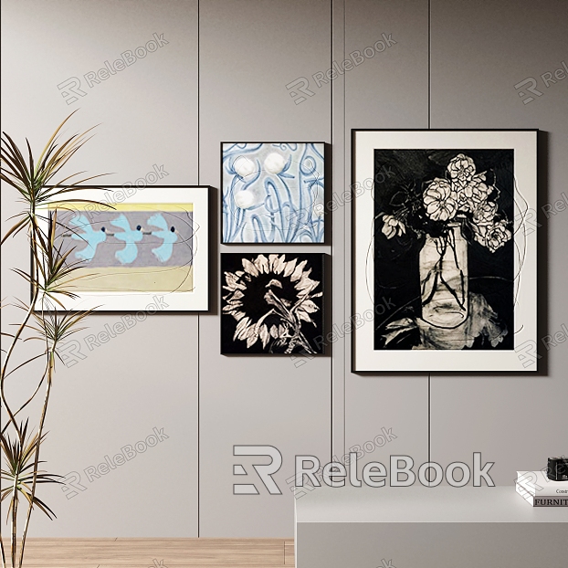 Abstract Hanging Paintings model