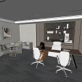Modern Office Interior With Open Layout Sofa Desk Ergonomic Chairs And Green Plants