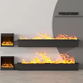 Modern Wall Mounted Fireplace Design With Realistic Flames And Sleek Black Finish