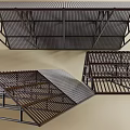Metal Ceiling Framework With Grille Design And Various Geometric Shapes 3d model