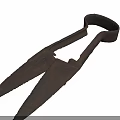Vintage Rusty Metal Hardware Tool With Sharp Blades And Curved Handle