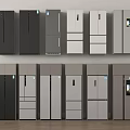 Assorted Modern Refrigerators Freezers With Various Door Styles Black Gray White Colors