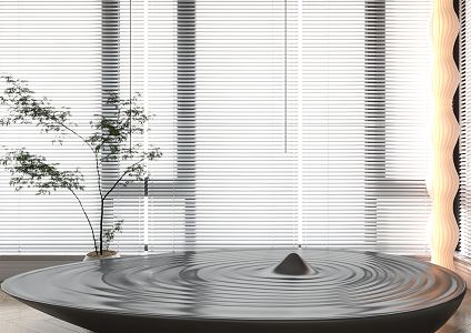 Modern venetian blinds water pattern decoration 3d model