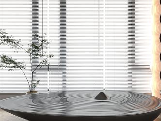 Modern venetian blinds water pattern decoration 3d model