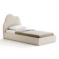 Soft Fabric Upholstered Kids Bed With Curved Headboard And Multiple Colors