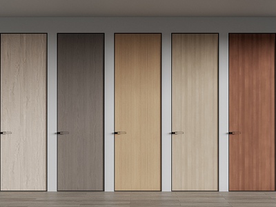 Minimalist Door Single Door Top Door Minimalist Wood Finish Door 3d model