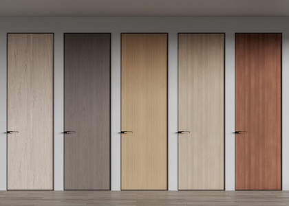 Minimalist Door Single Door Top Door Minimalist Wood Finish Door 3d model