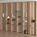 Modern Bookshelf Decoration Floor-type Storage Rack Display Rack 3d model