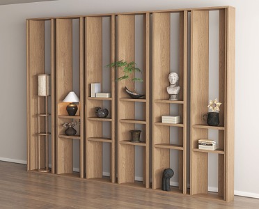 Modern Bookshelf Decoration Floor-type Storage Rack Display Rack 3d model