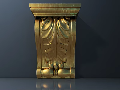 Ornate Golden Carving With Intricate Leaf Patterns For Interior Architectural Decor 3d model