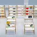 AKKI Store Modern Interior With Gold Display Shelves White Tables And Product Displays