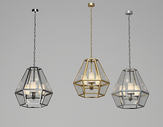 Modern chandelier combination 3d model