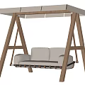 Outdoor Play Equipment Swing Set With Wooden Frame Canopy Roof And Double Seat For Kids