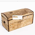 Vintage Wooden Chest With Rustic Design Metal Lock And Natural Wood Grain