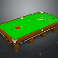 Professional Billiard Table With Green Felt Surface Wooden Legs Cue And Balls