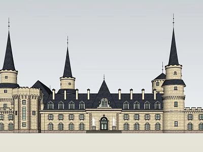 European-style architectural wine castle 3d model