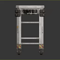 Heavy Duty Utility Cart With Multiple Metal Shelves Lockable Wheels And Control Panel