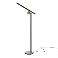 Modern Minimalist Floor Lamp With Black Stand And Curved Adjustable Head For Home Lighting
