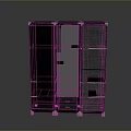 Modern Black Computer Server Cabinet With Mesh Panels Open Shelves And Red Indicators
