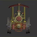 Vintage Classic Carriage With Red Canopy Wooden Wheels Golden Decorations And Intricate Details