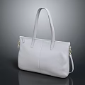 Stylish White Leather Tote Bag With Simple Design Top Handles And Removable Strap