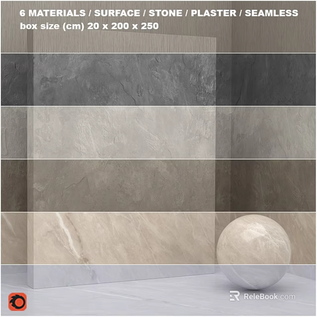 Textured Stone Components In Gray Beige And Natural Brown Tones 3d model 