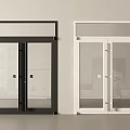 Modern Black and White Glass Double Doors With Sleek Design and Frame